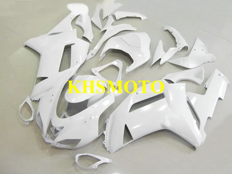 

First-class Injection mold Fairing Kit for KAWASAKI Ninja ZX6R 636 07 08 ZX 6R 2007 2008 ABS All White Fairings set+gifts KT49