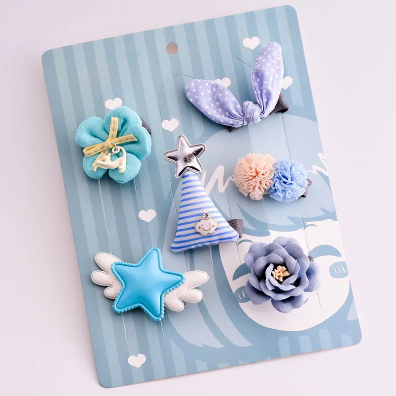 

6Pcs/Set Cute Baby Crown Bows Flower Star Hair Clips Hairpins Baby Girl Hair Accessories Girls Princess Barrettes Headband