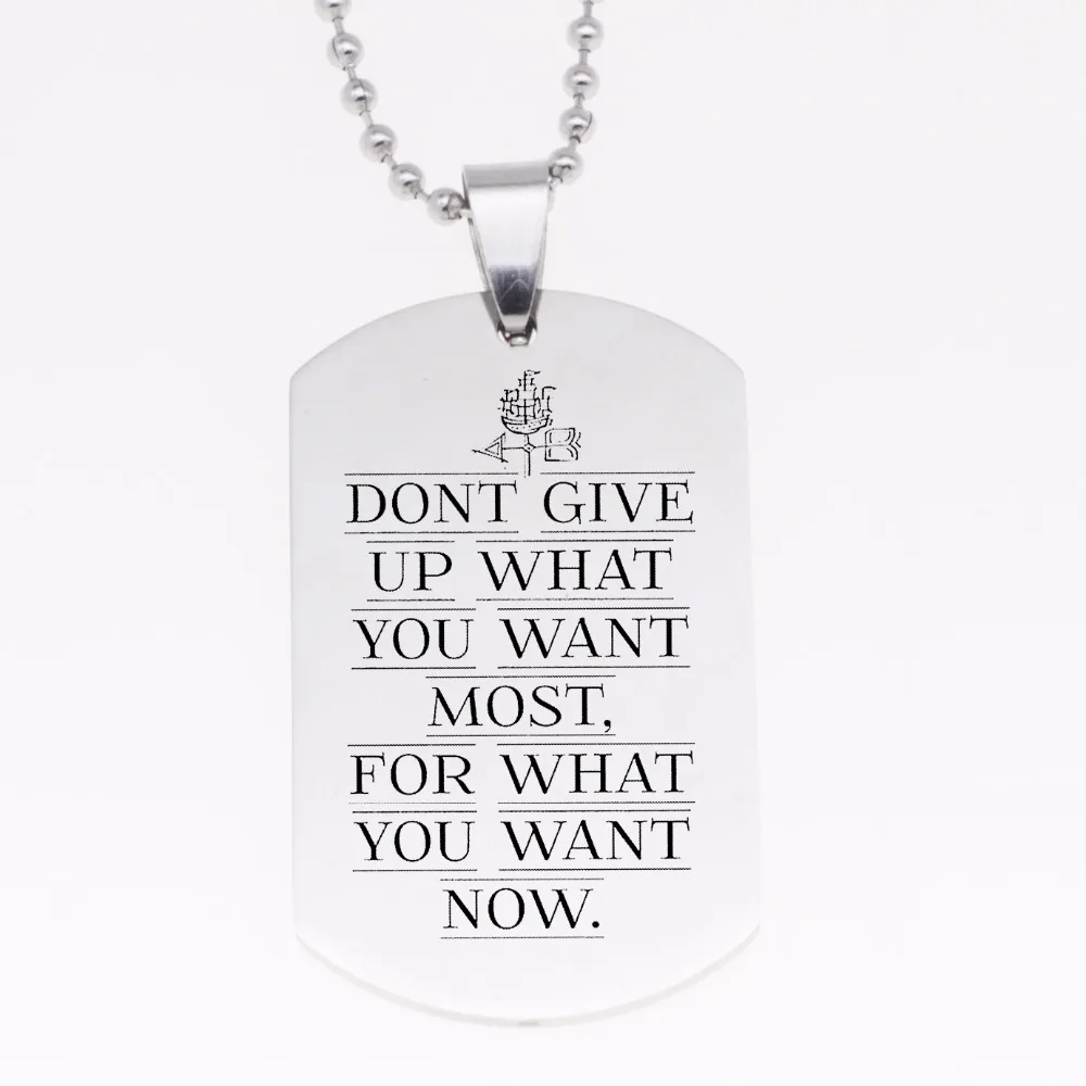 Inspirational Motivational Men Necklace Don't Give Up Pendant Necklace