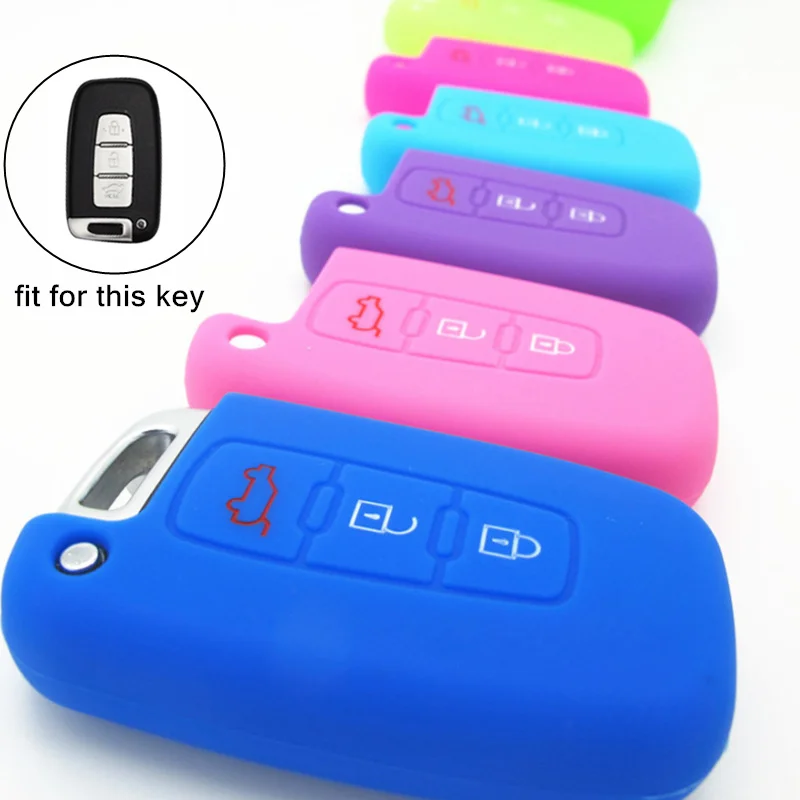 

Silicone Key Shell fob case for Car Hyundai Solaris HB20 Veloster SR IX35 Accent Elantra i30 Smart Remote key Cover