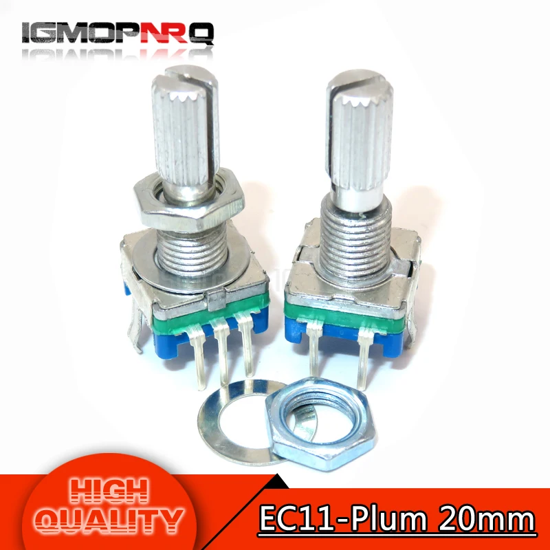 

2PCS Plum handle 20mm rotary encoder coding switch / EC11 / digital potentiometer with switch 5 Pin