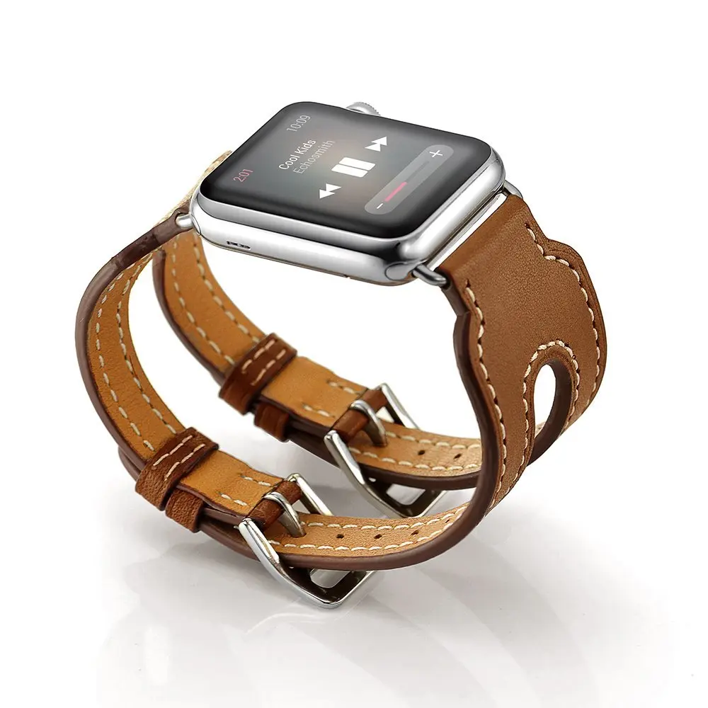 

Bracelet for Apple Watch Band 38mm 42mm Genuine Leather for iWatch Strap 40mm 44mm Band Series 4 3 2 1 Strap Double Belt Buckle