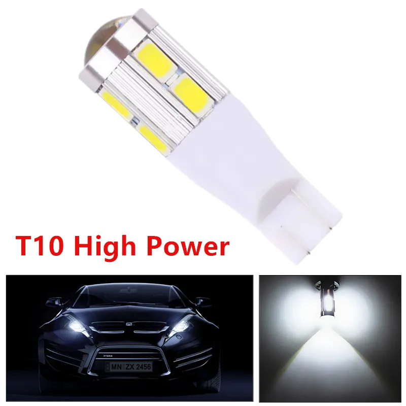 

T10 SAMSUNG 5630 Emitter High Power Lamp 10 LED Projector DRL Light Bulbs Xenon White T15 168 921 w5w interior Lights 12V