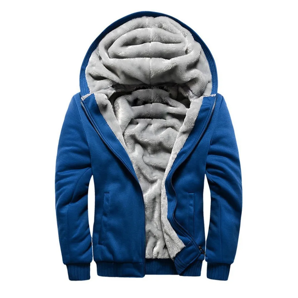 

Fashion Winter jacket Men Hoodie Male Coat Hooded 2018 Brand Casual Zipper Thicken Velvet Hoody Man Polyester Tracksuit sale