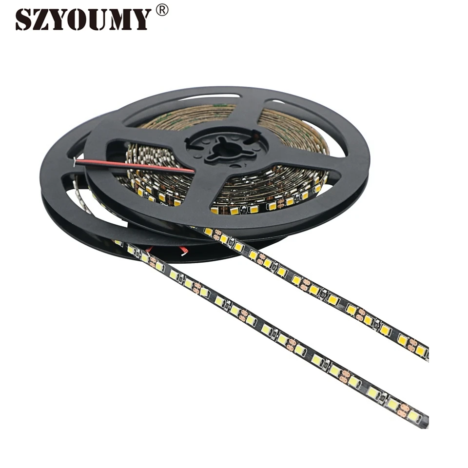 SZYOUMY Black PCB DC12V 2835 LED Light Strips 16.4 ft/5m
