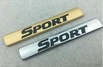 

2 pieces SPORT Car-styling Chrome Metal SPORT Car Fender Emblems Decorations Gold Silver Square SPORT Car Styling Accessory