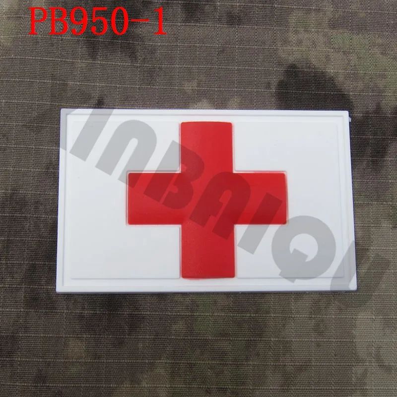 ПВХ патч Красный Крест тактические медицинские значки мягкая оболочка Открытый военный тактический крюк на