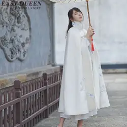 Женский плащ в стиле ретро, китайская одежда, зимний плащ с капюшоном, китайская принцесса, вышивка, длинная верхняя одежда, AA2801 YQ