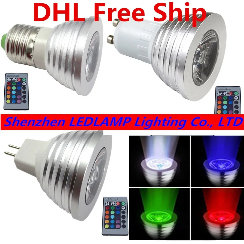 Lowest Price! 3W RGB LED Spotlight MR16 E27 GU10 E14 RGB LED Spot Bulb