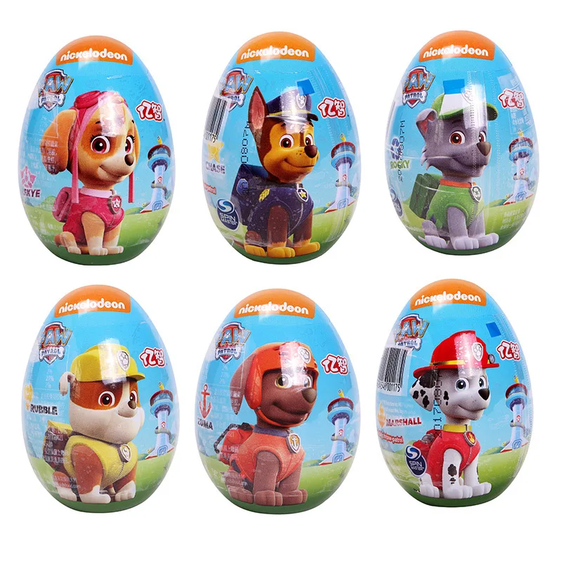 

Original Paw Patrol Dog Fun Surprise Egg Nickelodeon Toy Random Gift Soft candy Cartoon Action Figure Model Child Birthday Gift