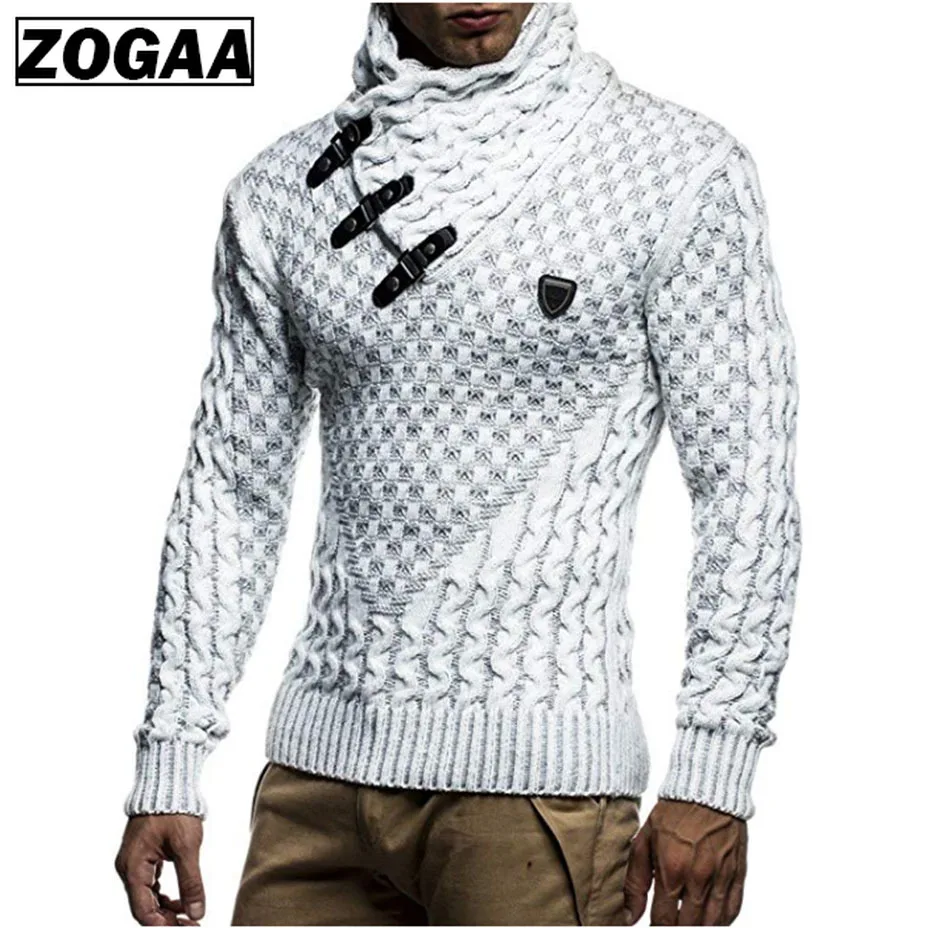 

ZOGAA Men Sweaters 2018 Brand New Warm Pullover Sweaters Man Casual Knitwear Winter Men Black Sweatwer XXXL Computer Knitted