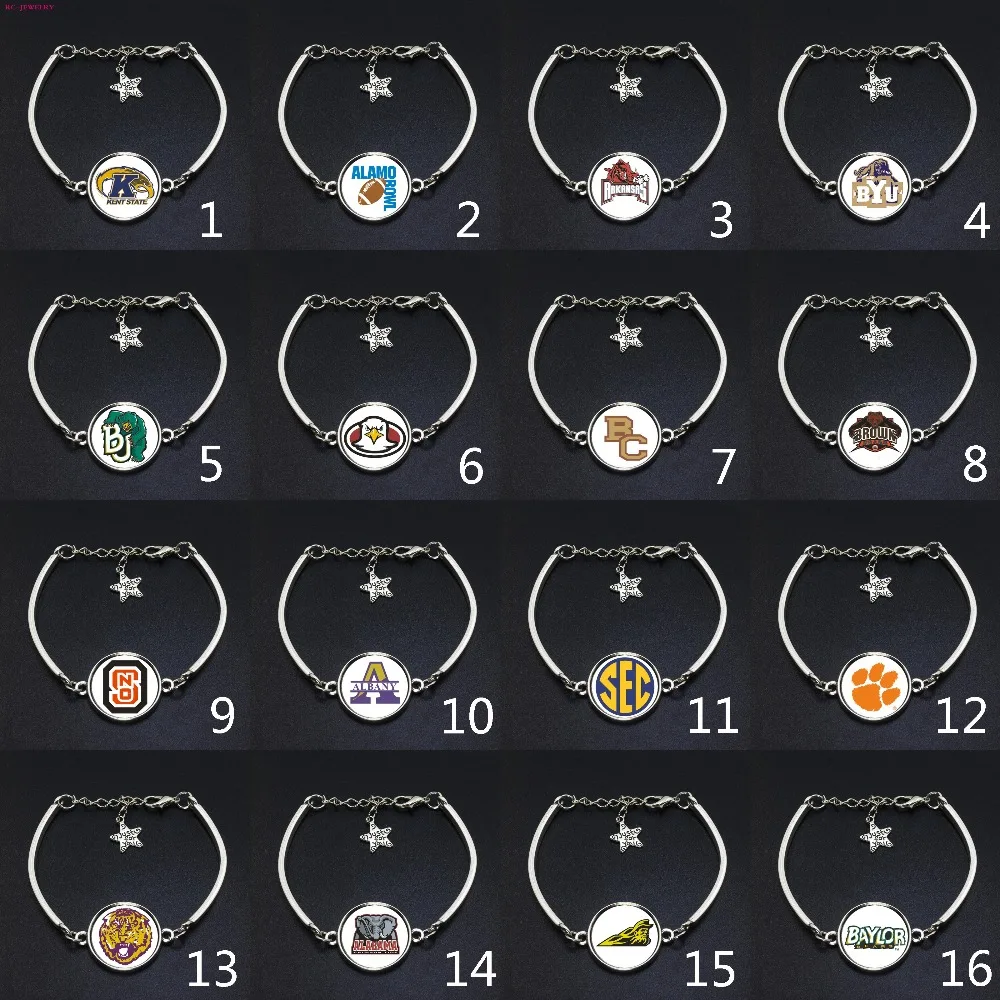63 # Арканзас Южный Мисс браслет ручной работы сплава Bracele любителей спорта