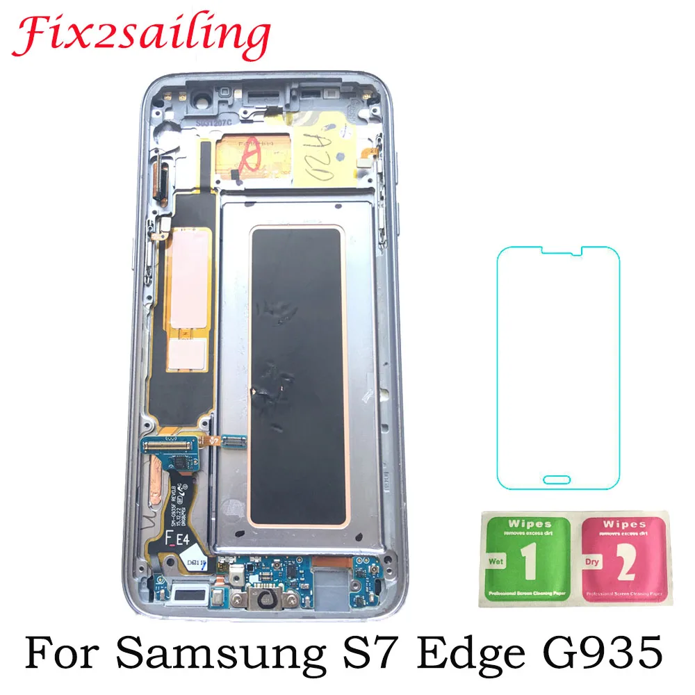 

Super AMOLED LCDs For SAMSUNG Galaxy S7 edge G935 G935F SM-G935F LCD Display Touch Screen Replacement + Frame 5.5'' Screen
