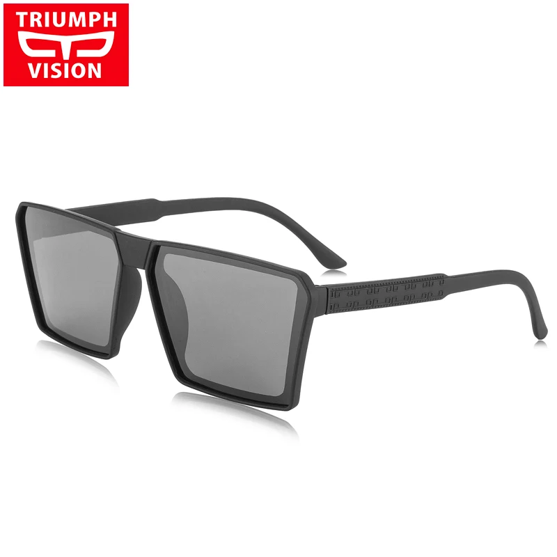 TRIUMPH VISION солнцезащитные очки для мужчин, крутые Квадратные Солнцезащитные очки для мужчин, градиентные коричневые линзы, защита от уф400 лучей, Gafas de sol - Цвет линз: 001