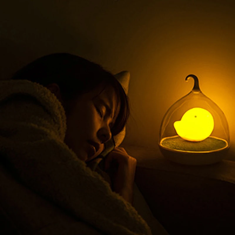 

Colorful 3D Bird Cage USB Rechargeable LED Baby Night Light Beside Lamps Dimmer Vibration Sensor Night Lights JA55
