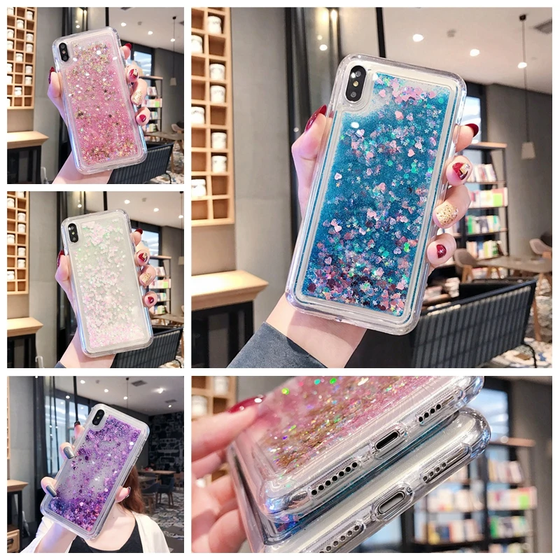 

Glitter liquid quicksand mobile phone case for redmi note 7 6 5 Pro note5A 6A 4 S2 4A 4X 5Pus phone back case funda coque