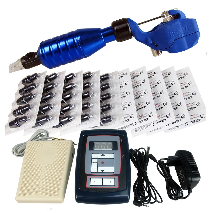 

Pipe RCA Tattoo Permanent Makeup Pen Machine Kits TattooFor Tattoo Eyebrow With Power Supply + 50pcs Hark Cartridge Needles