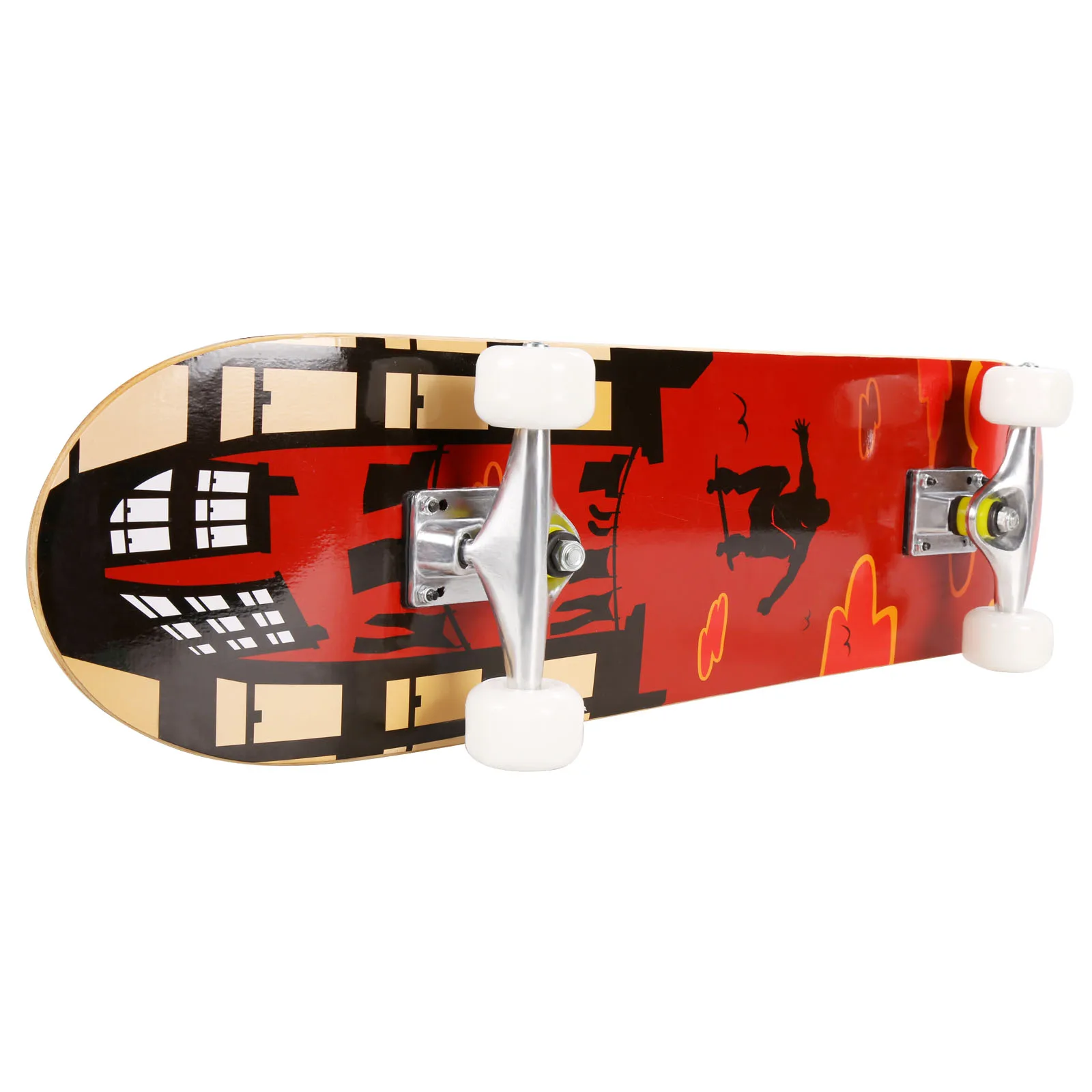 4 колеса взрослый трюк скутер скейтборд печать деревянная доска Скутер скейт доска открытый Экстремальные виды спорта длинная доска Ховерборд - Цвет: Red pose
