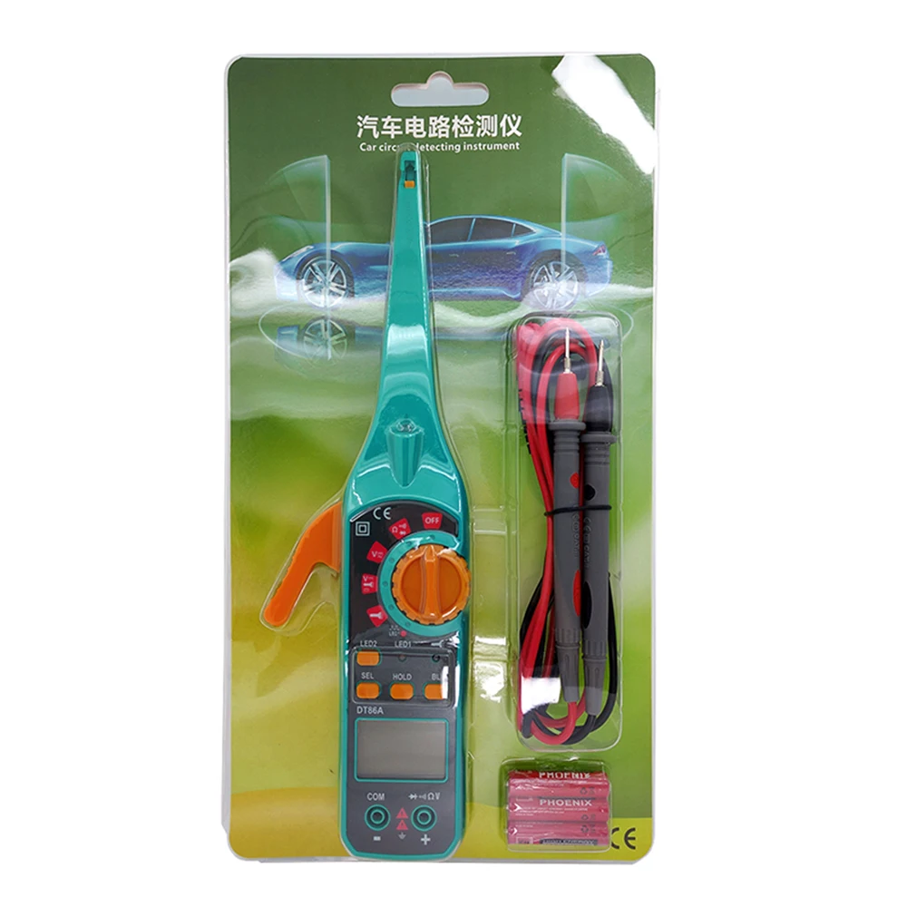 DT86A Multifunction Display LCD Veículo Automóvel Circuito Testador (Azul)