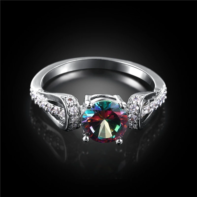 

Garilina Exquisite Jewelry Silver Color ring Mystic Rainbow Women's Rings Wedding Ring Women's Fashion 2021 AR2298