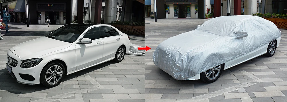 Car Cover Sedan SUV Tent Covers Sun Reflective Shade Rain Frost Snow Dust Waterproof Protection Anti UV Outdoor Car Accessories