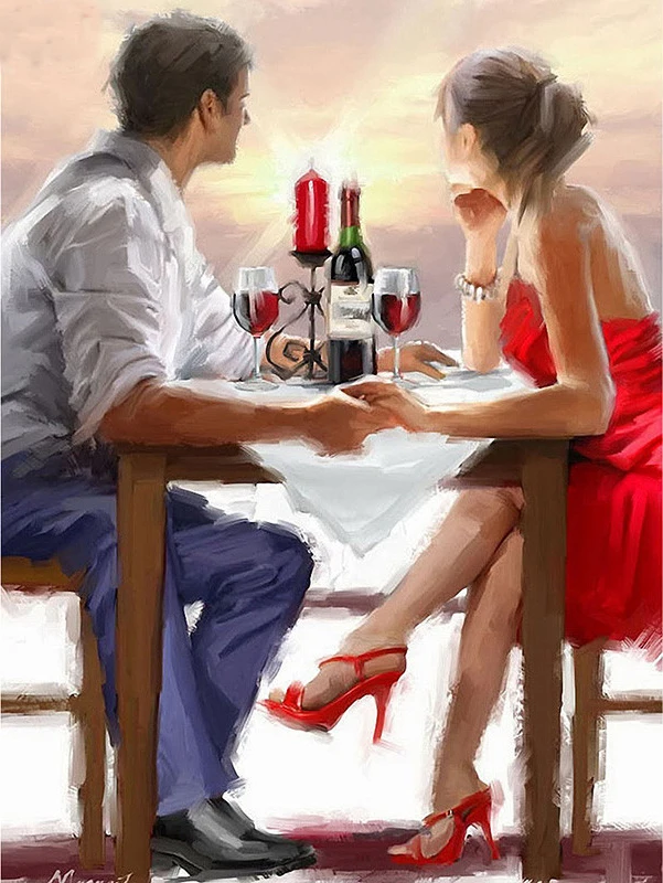 5D DIY Diamond embroidery Sunset couple Diamond Painting Cross Stitch Rhinestone Mosaic decor