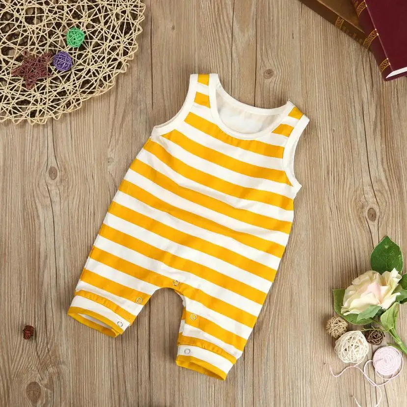 

striped rompers for boys girls summer Toddler Baby Boys Girls Striped Sleeveless Romper Jumpsuit Outfits Clothes moda infantil
