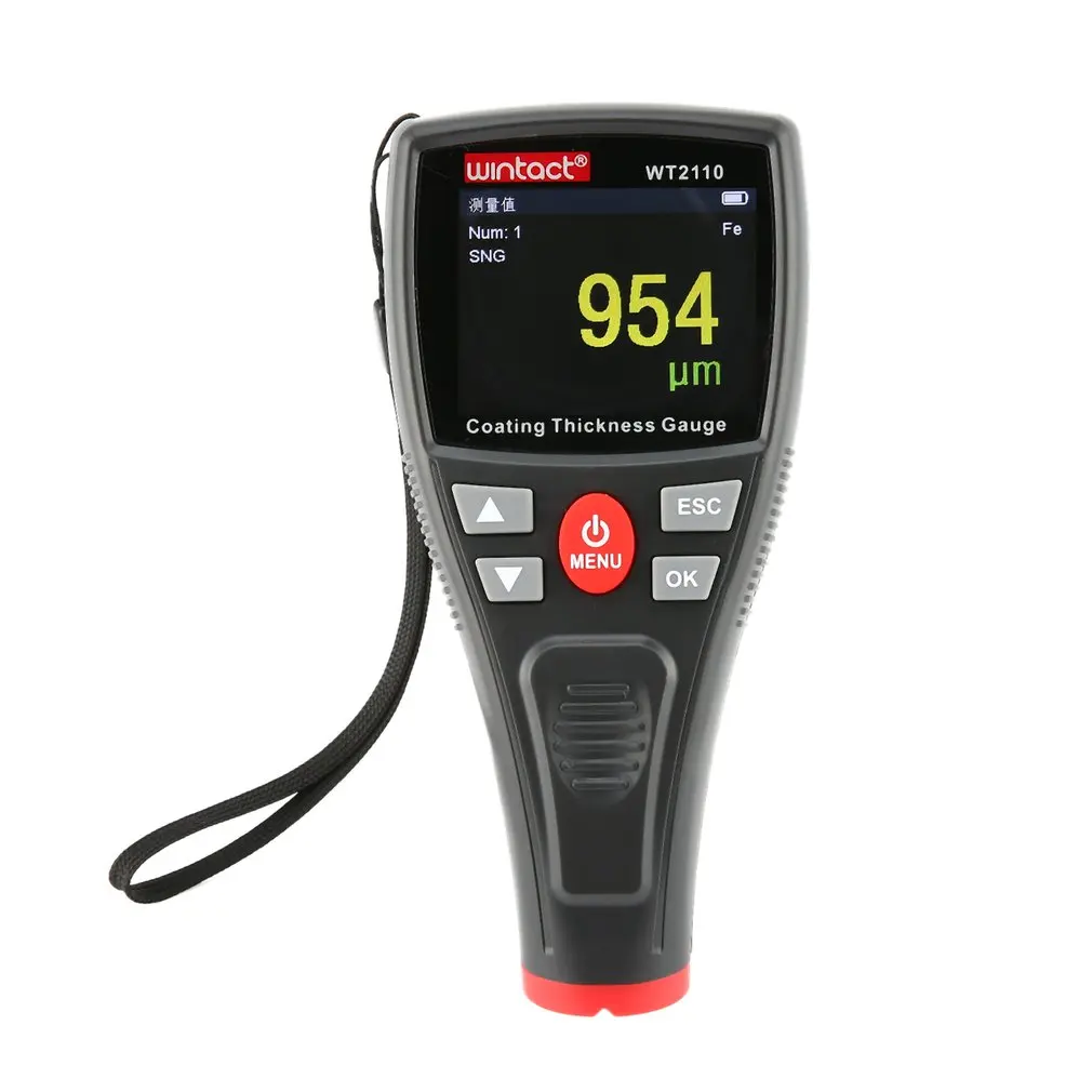

WINTACT WT2110 Mini Digital Coating Film Iron Thickness Gauge Car Meter Paint Painting Tester Handheld Testing Color LCD