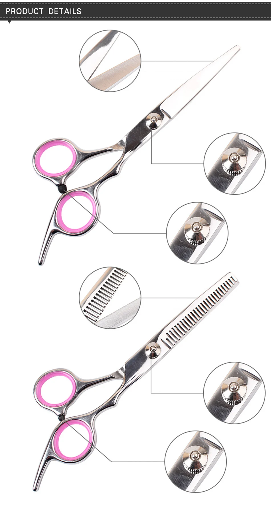 Hoopet 8pcsSet Pet Dog Hair Trimmer Remover Shedding Grooming Scissors Stainless Steel Pet Grooming Set Shears Kit for Dogs  (3)