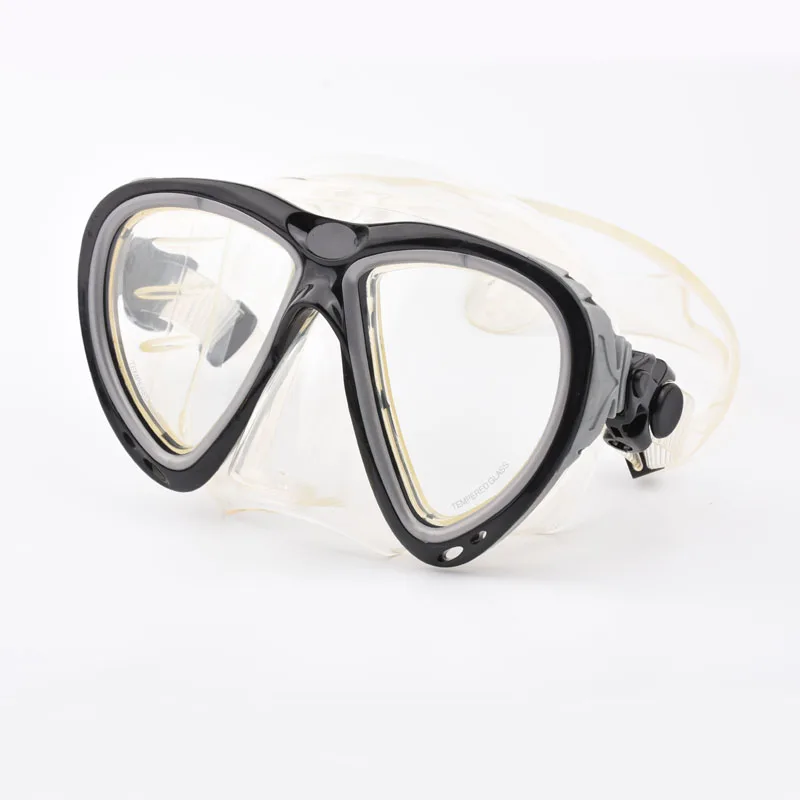 Маска для взрослых, для дайвинга, профессиональная, анти-Туманная, для подводного плавания, merguho, маска для подводного плавания, GoPro, очки для морского плавания, оборудование для дайвинга - Цвет: Black with Gray