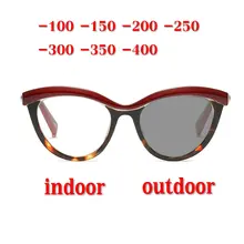 Круглые кошачьи фотохромные солнцезащитные очки близорукость очки Оптические женские студенческие готовые очки по назначению очки Рамка NX