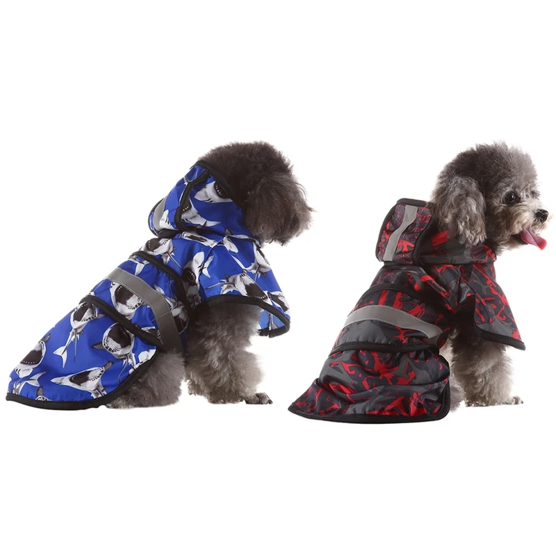 Dog Raincoat Puppy Rain Coat With Hood Reflective Waterproof Dog Clothes Soft Breathable Pet Cat Small Dog Rainwear XS- 4XL