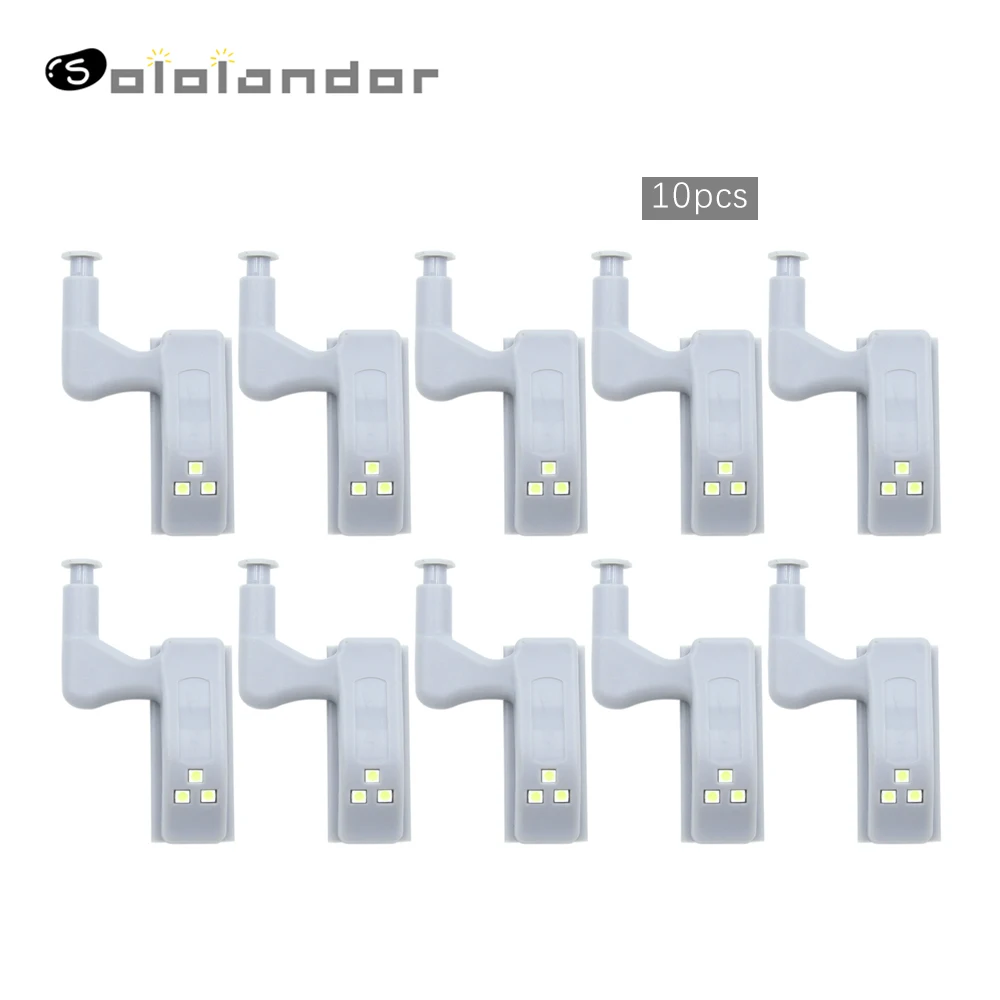SOLOLANDOR 10 шт. светодиодная умная сенсорная Индукционная лампа для шкафа внутренний шарнир лампа датчик света ночник для шкафа SOLOLANDOR 10 шт. светодиодная умная сенсорная Индукционная лампа для шкафа внутренний шарнир лампа датчик света ночник для шкафа