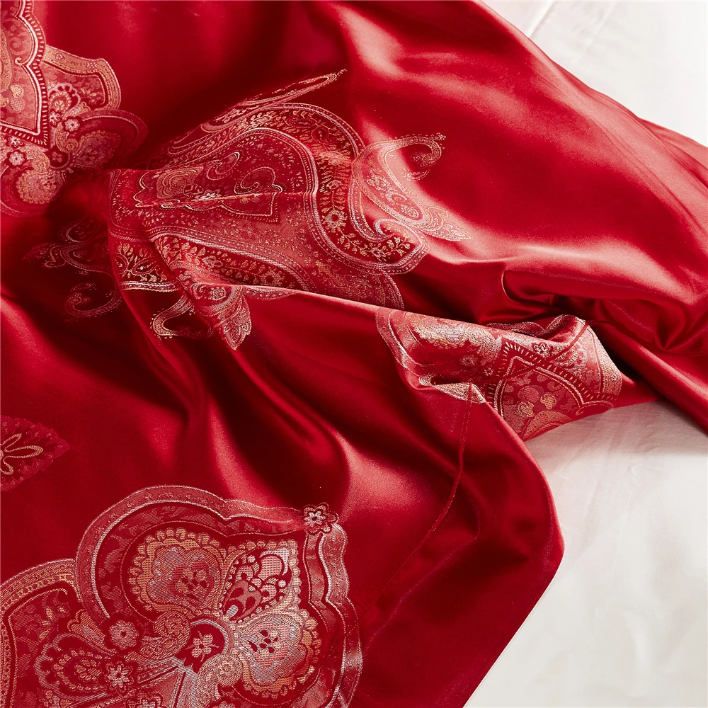 الغزل مصبوغ الجاكار 4 قطع الفراش مجموعات 25 Momme النقي طويلة مجدولة التوت الحرير القطن الملك حجم طاقم غرفة نوم الباروك بيزلي الغزل مصبوغ الجاكار 4 قطع الفراش مجموعات 25 Momme النقي طويلة مجدولة التوت الحرير القطن الملك حجم طاقم غرفة نوم الباروك بيزلي