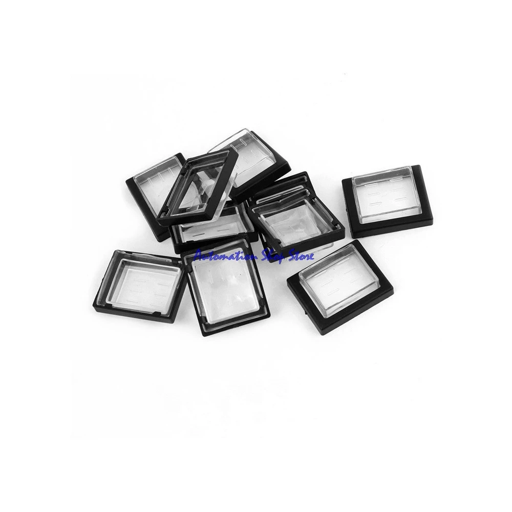 Rocker Switch Waterproof Cover 5 Pcs Clear Black Rectangle KCD4 Rocker Switch Covers Waterproof Caps Protectors