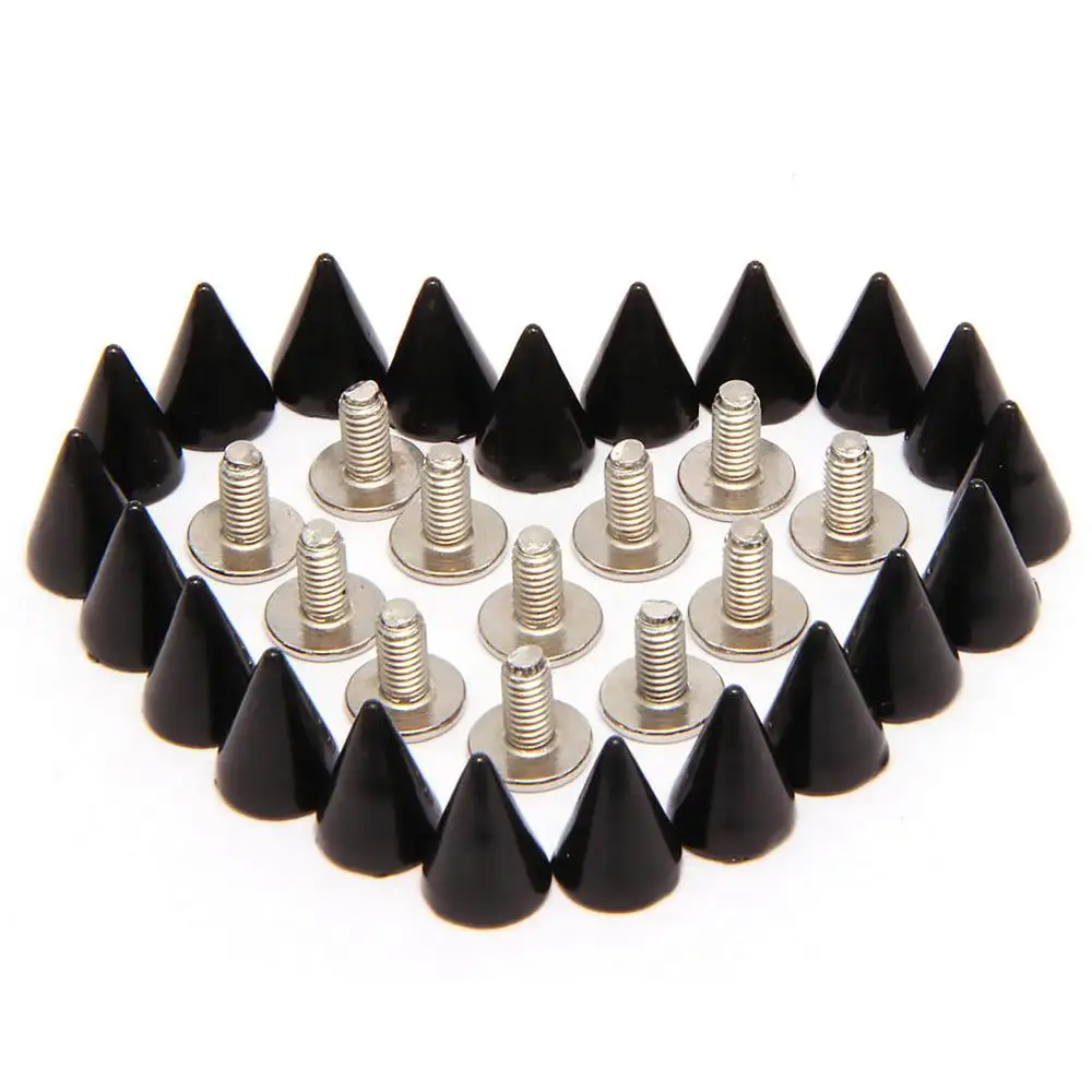 

KALASO 20Pcs Cone Rivet Screw Punk Style Stud Leathercraft Bullet Spikes DIY Craft Supplies Clothes Jewelry Accessories 7x10mm