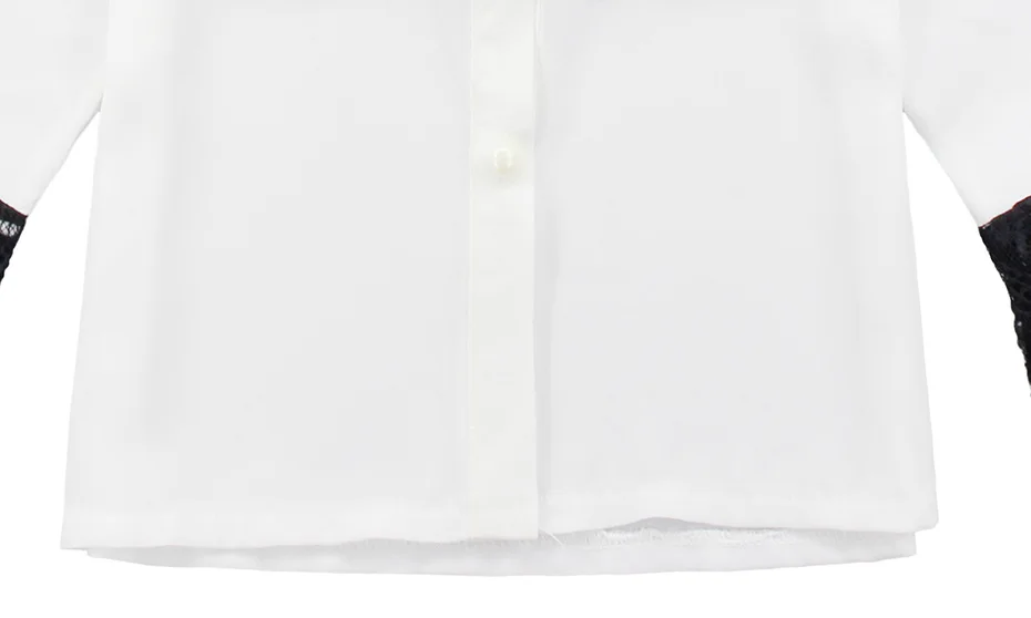 Белая блузка для девочек кружевная стильная школьная Блуза для девочек, Осенние школьные рубашки для девочек, детские костюмы для девочек 8, 10, 12 лет