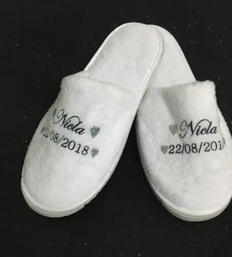 Bride spa slippers bridesmaid maid 