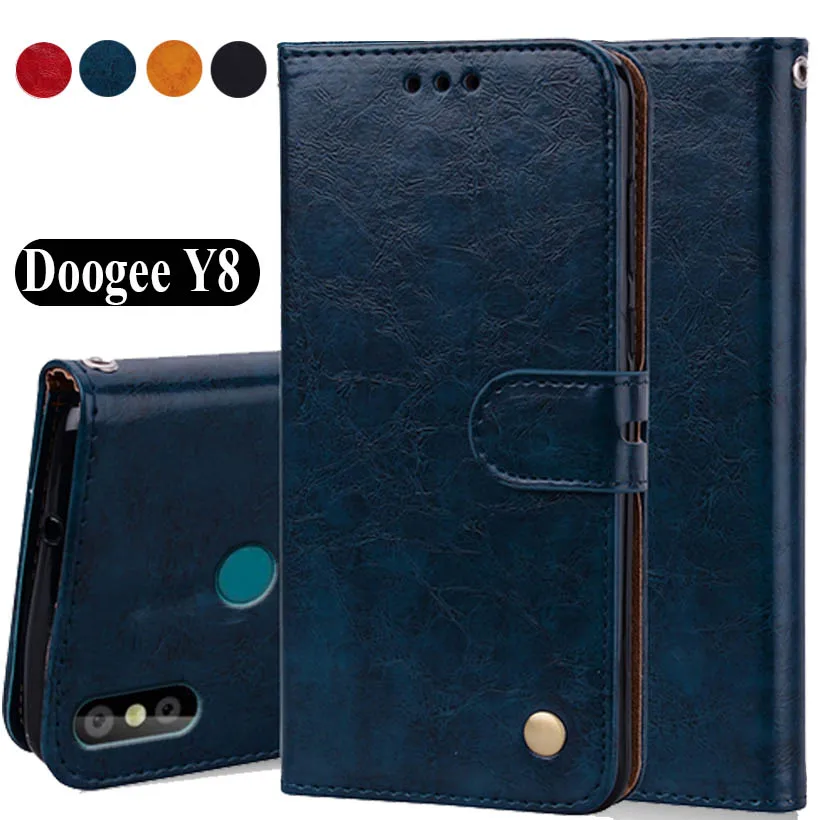 

Luxury PU Leather Slip-resistant Flip Wallet Case For Doogee Y8 Book Case 6.1" Cover Case Bag W01