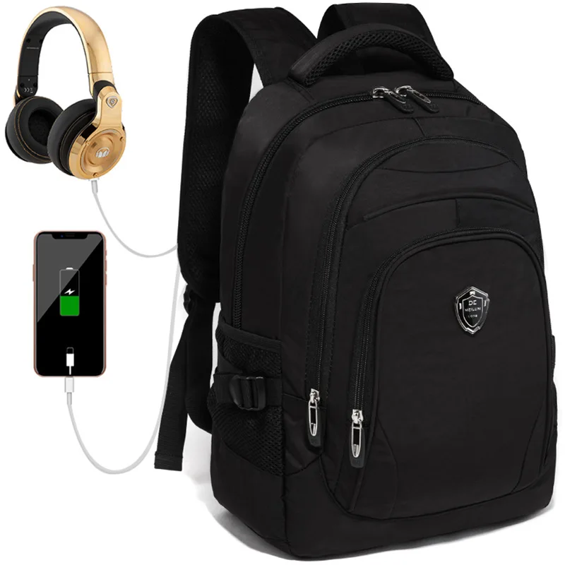 

Unisex School Bag Waterproof Nylon Brand New Schoolbag Business Men Women Backpack Polyester Bag Shoulder Bags Computer Packsack