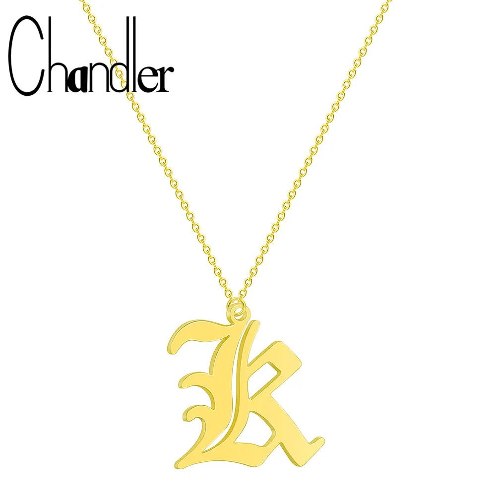 Chandler 2019 Европейская и американская мода старая английская буква R кулон с текстом