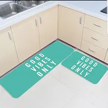 2 шт. кухонные подстилки И КОВРИКИ НАБОР Хорошие Vibes Только Teal домашний декор Нескользящая зона бегун входной коврик