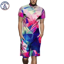 Mr.1991INC Для Мужчин's слитный комбинезон 3D градиент кнопка в сетку купальный костюм с шортами мужской Повседневное брюки карго Летние комбинезоны Прямая поставка