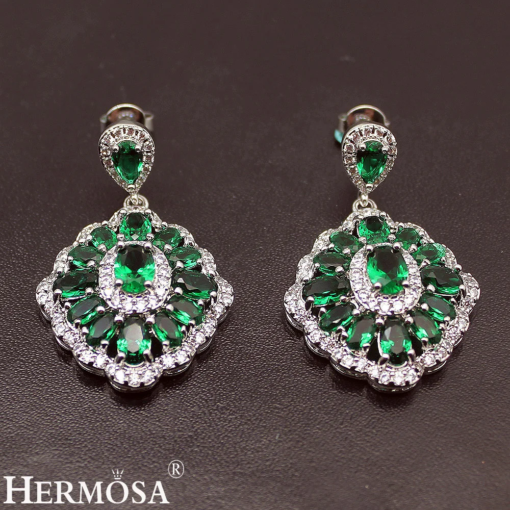 Hermosa выберите вас цвет красивый натуральный камень 925 стерлингового серебра женские серьги 1 1/2 дюйма