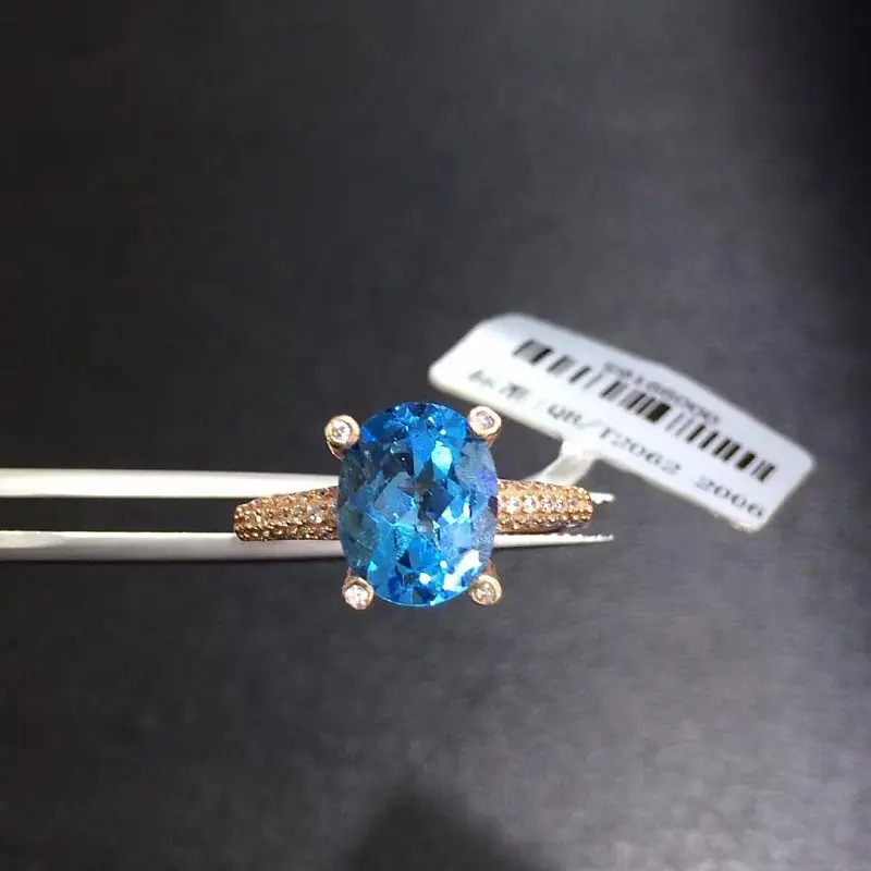 Anillos Qi Xuan_Blue Stone модные ювелирные изделия Rings_Finger rings_розовое Золото Цвет Мода Blue rings_производитель прямые продажи