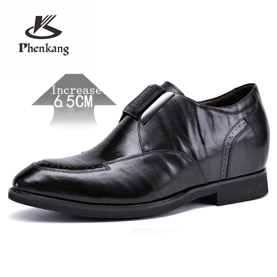 

Genuine cow leather increase brogue business Wedding shoes men casual flats shoes vintage US 12 sneaker oxford shoes black 2019