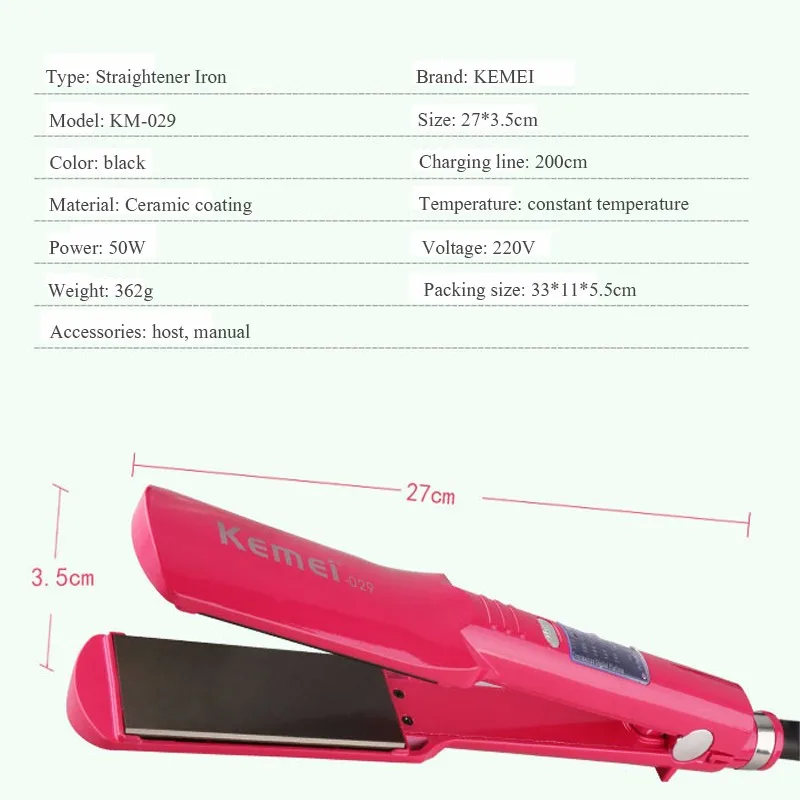 KEMEI lcd профессиональный выпрямитель и прибор для завивки электрическая плойка Паровая плойка выпрямление волос завивка KM-029