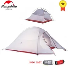 Naturehike Cloud Up Series 1 2 3 человек Сверхлегкий Палатка оборудование для лагеря 20D нейлон обновление 2 человек зимний кемпинговый тент с ковриком