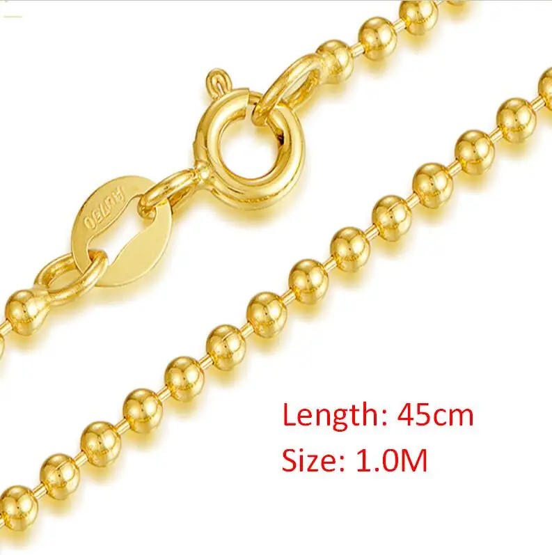 Aazuo настоящий бриллиант 18 К желтое золото Ins queen Золотая монета Круглый свободный кулон ожерелье подаренный для женщин Au750 40-60 см - Цвет камня: O Chain 45CM 1m