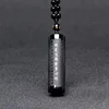Natural Obsidian Pendant Prajna paramita Sutra Buddha Necklace Pendant With Lucky Beads Chain Fashion Jewelry For Men women 1
